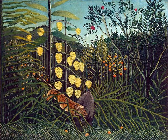 Henri Rousseau Struggle between Tiger and Bull Spain oil painting art